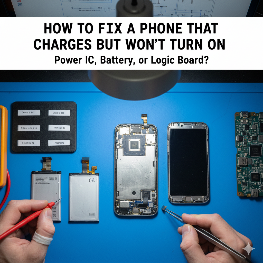 How to Fix a Phone That Charges but Won’t Turn On — Power IC, Battery, or Logic Board?